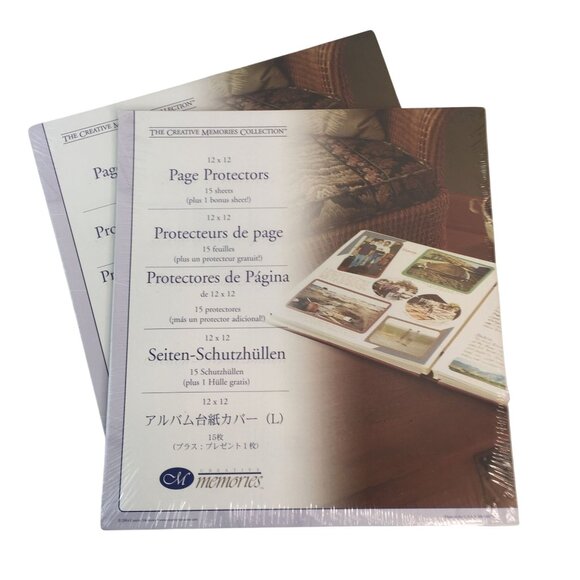 Creative Memories 12x12 Page Protectors 15 Sheets 2 Pack for Scrapbook Album New - Picture 1 of 3